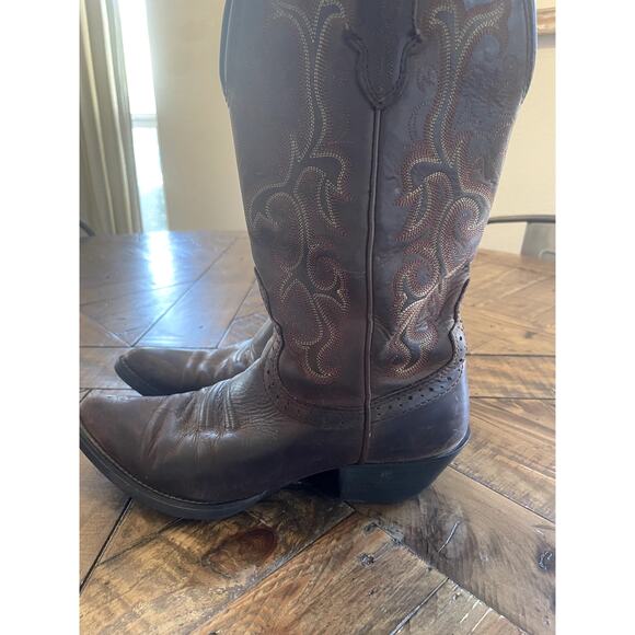 Women's Justin Pointed Toe Brown Boots Size 8B - Picture 8 of 10